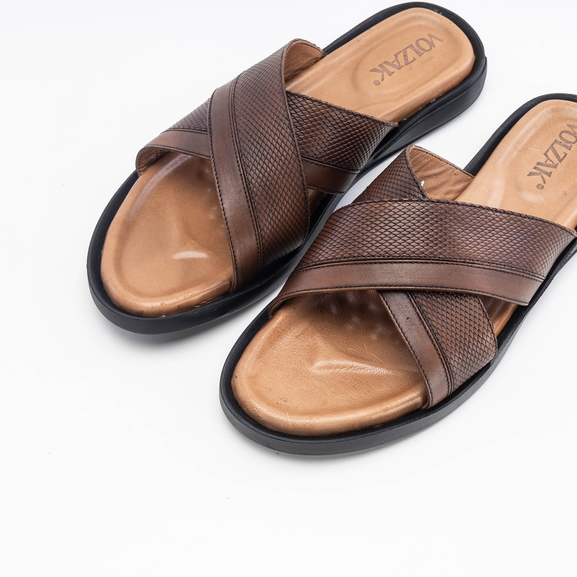 Volzak 5132 S Sandale en cuir Marron vintage