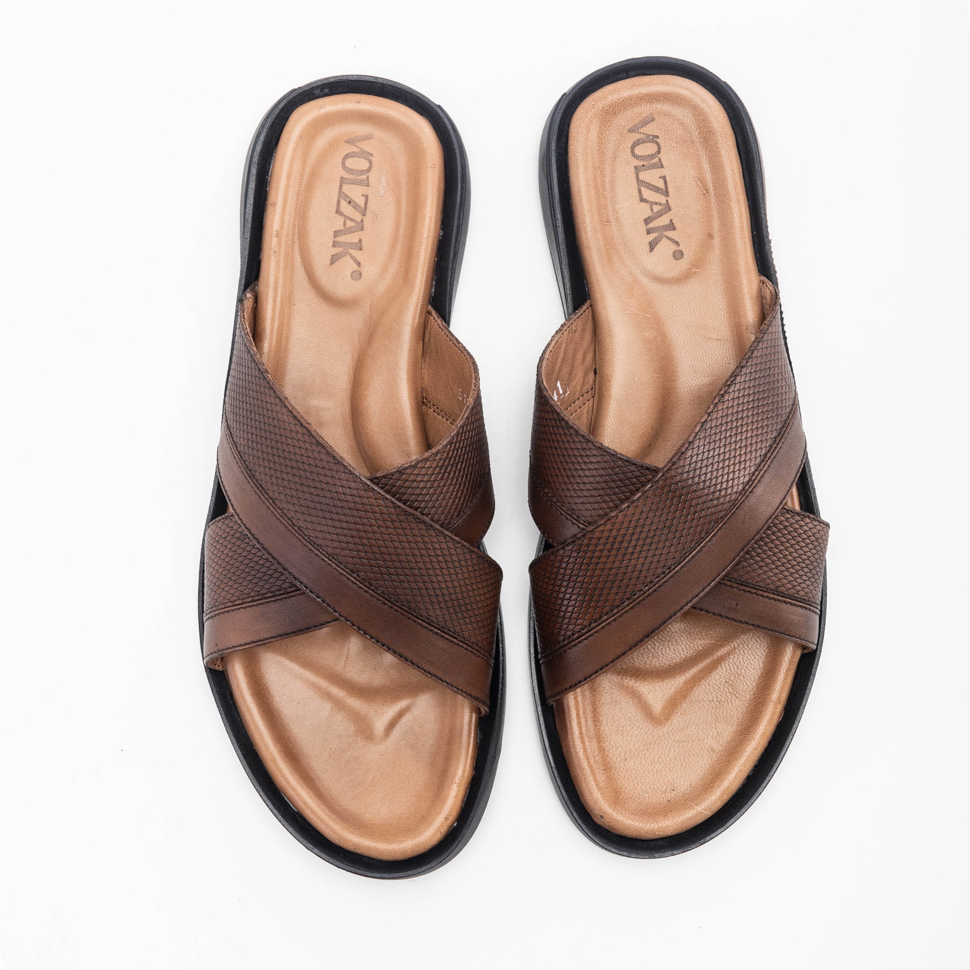 Volzak 5132 S Sandale en cuir Marron vintage