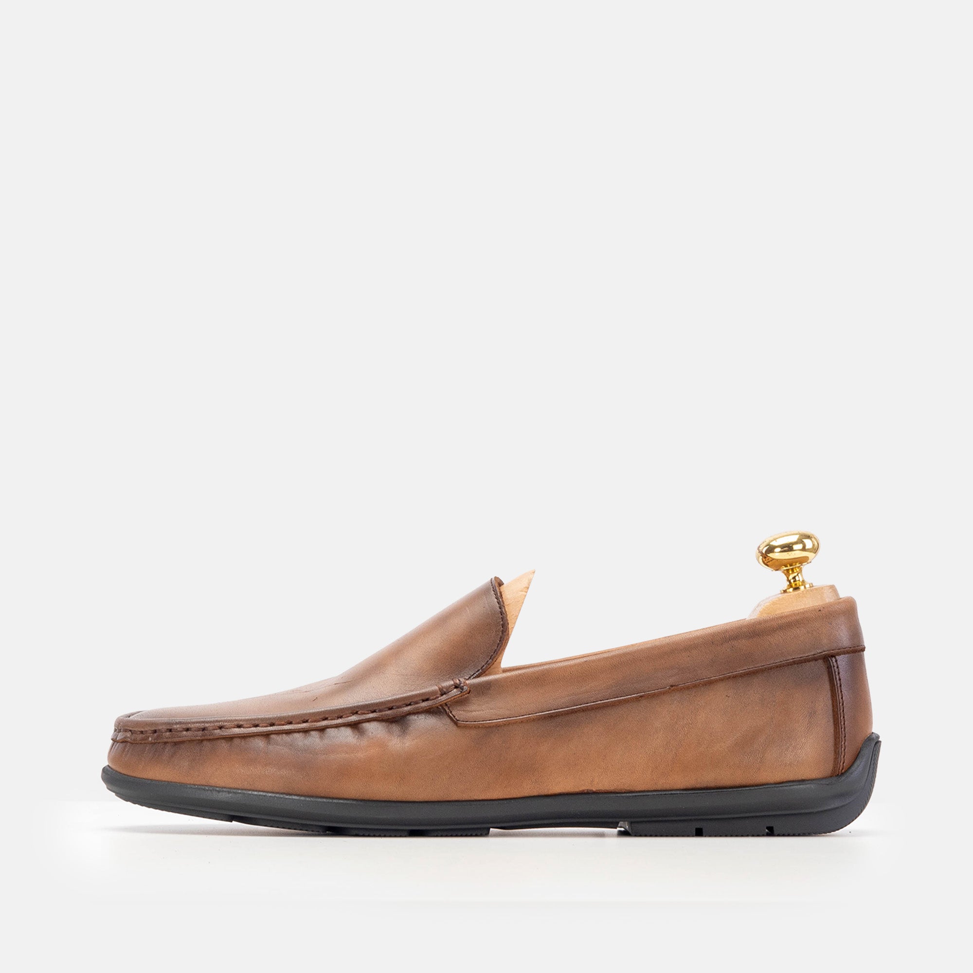 Volzak 5224 Mocassin en cuir marron vintage