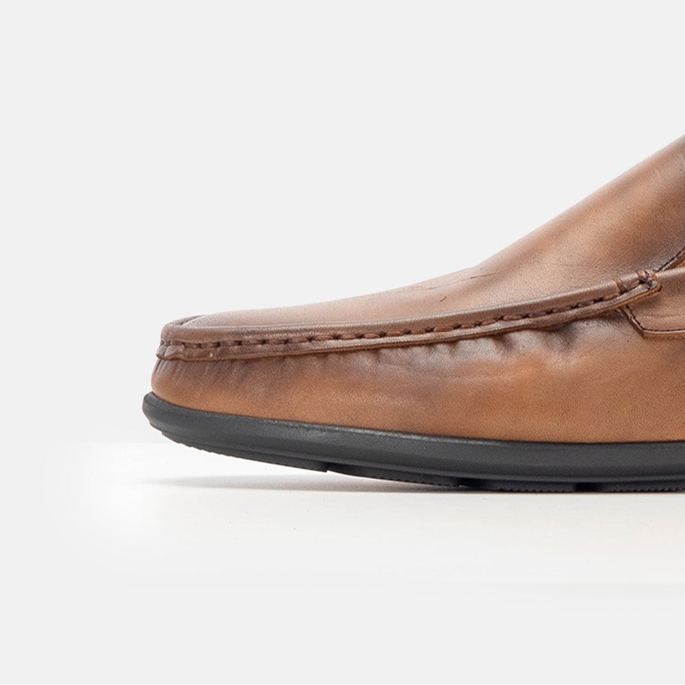 Volzak 5224 Mocassin en cuir marron vintage