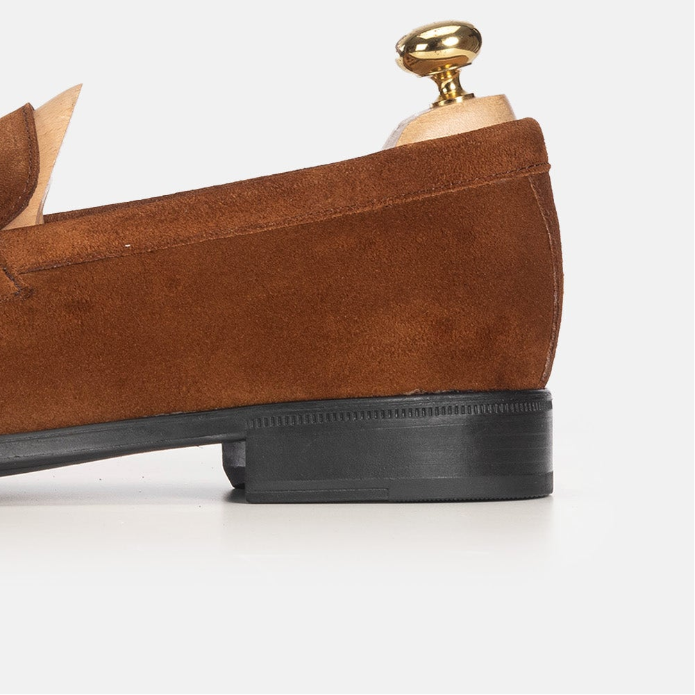 Volzak 5157 mocassin en daim camel