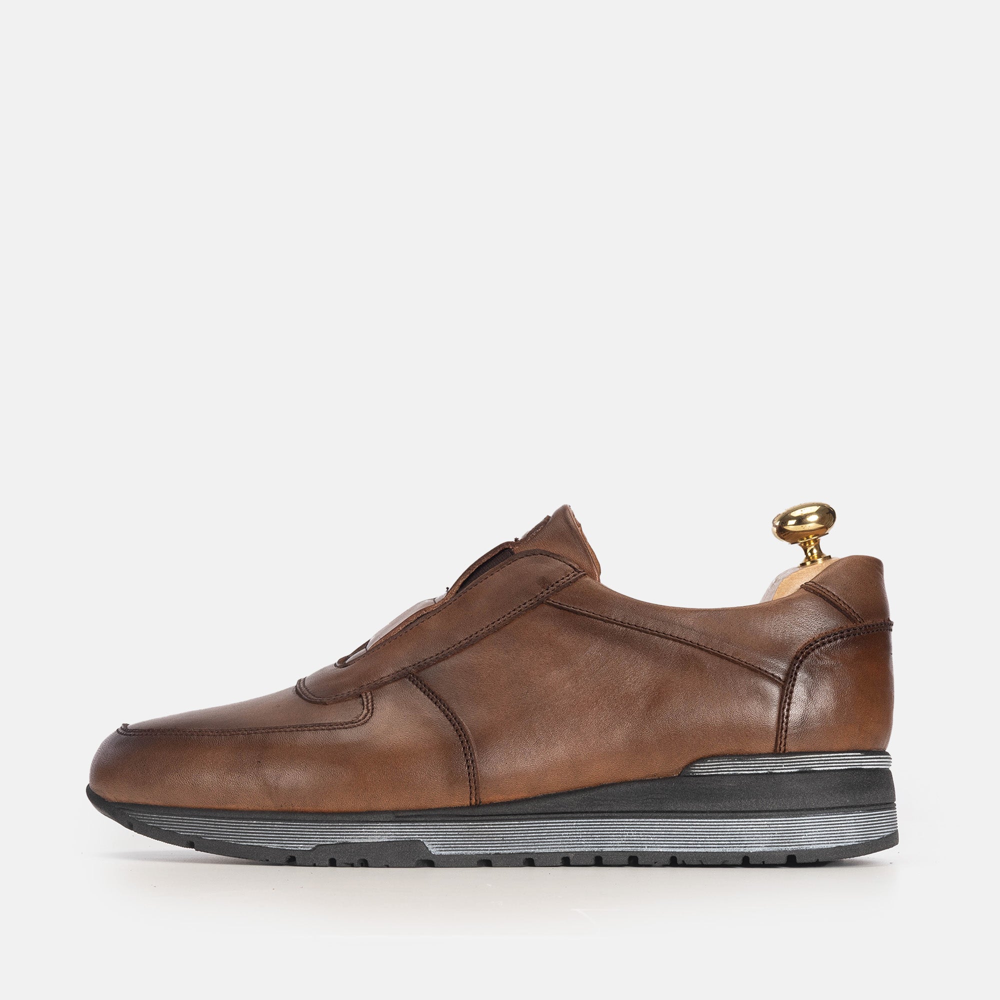 Volzak 5227 Basket en cuir marron vintage