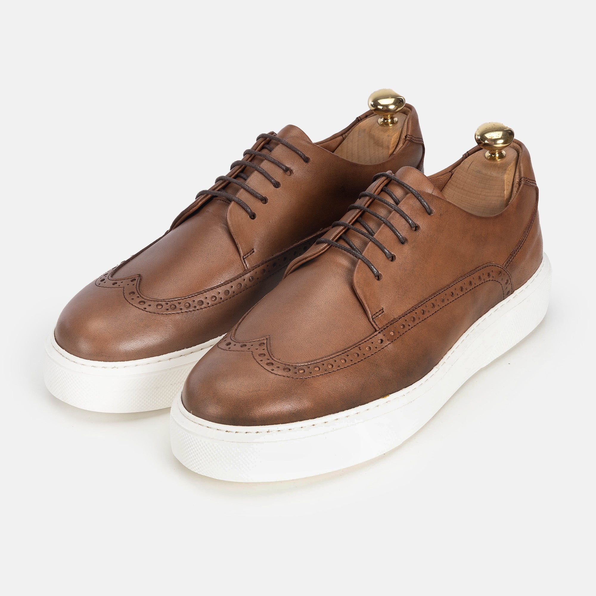 Volzak 5226 Basket en cuir marron vintage