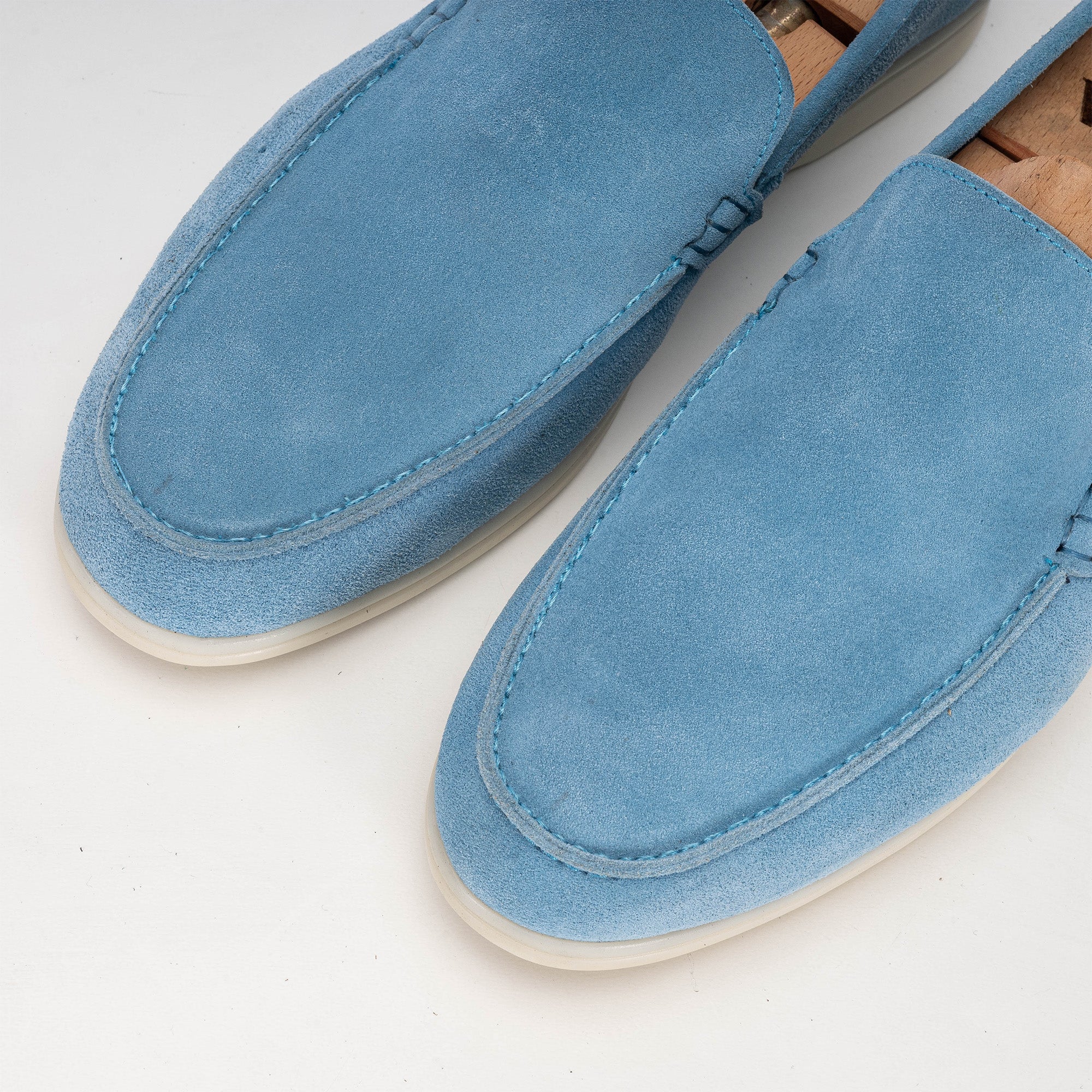 Volzak 3061 Mocassin en daim Bleu Ciel