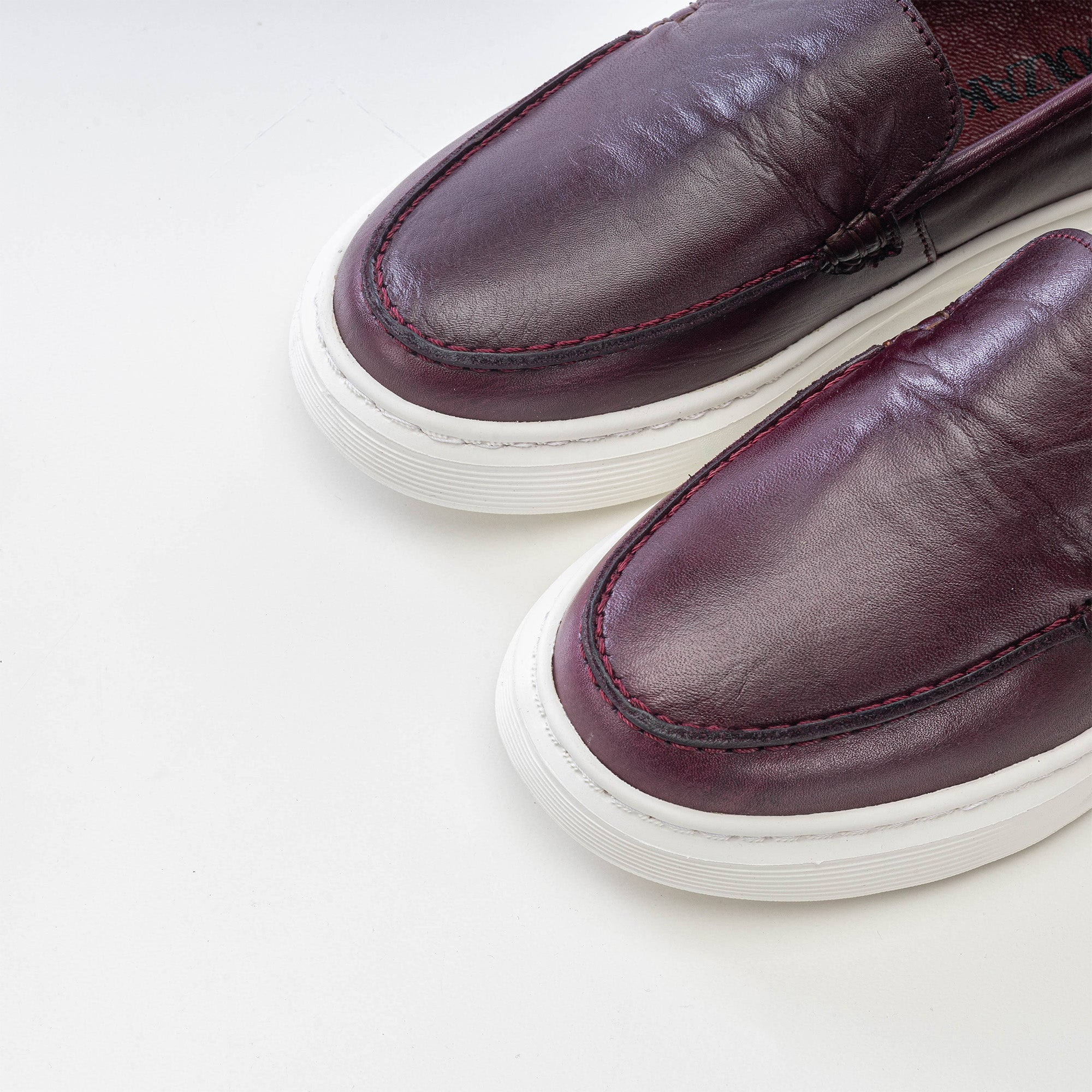 Volzak 401 Basket enfant en cuir Bordeaux