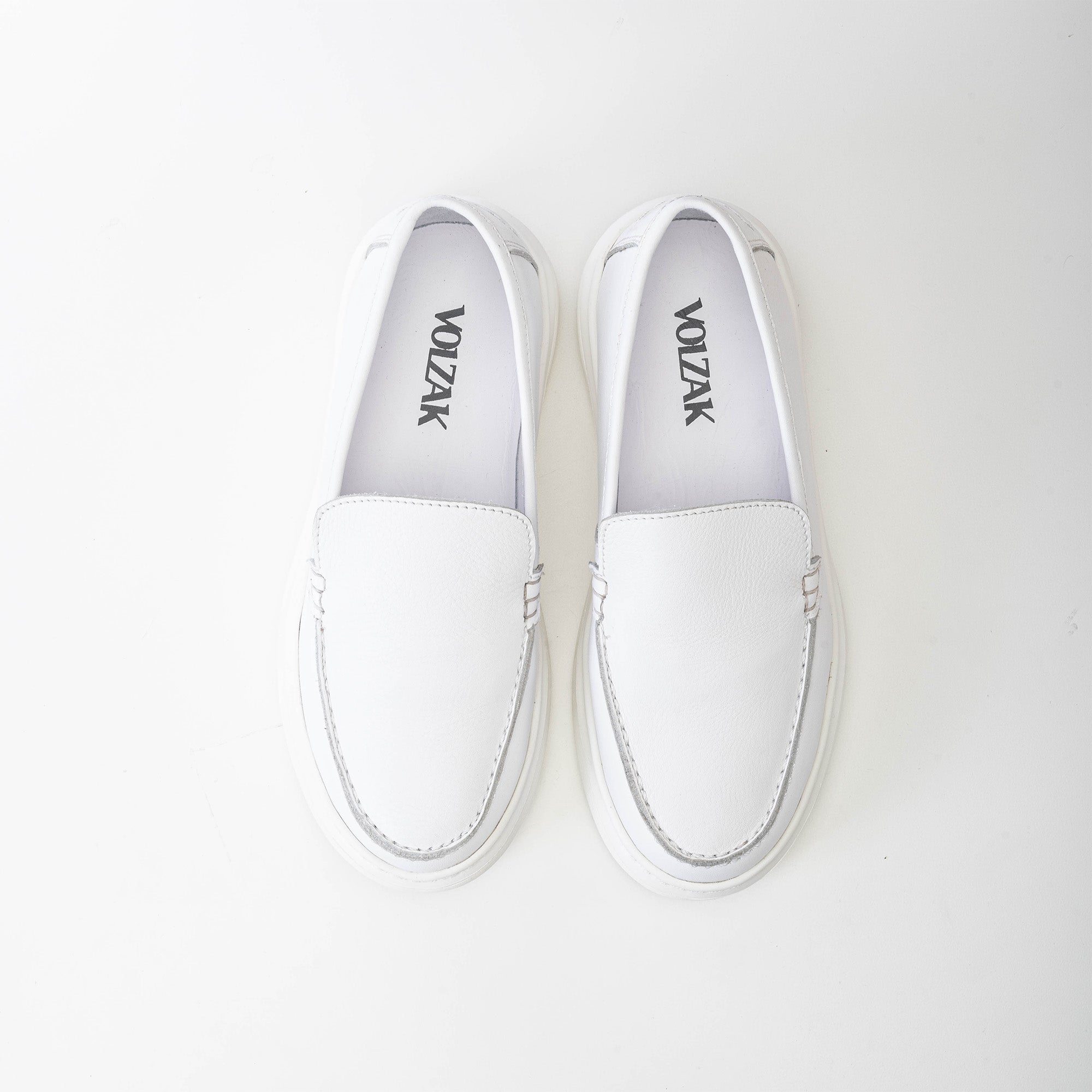 Volzak 401 Basket enfant en cuir Blanc