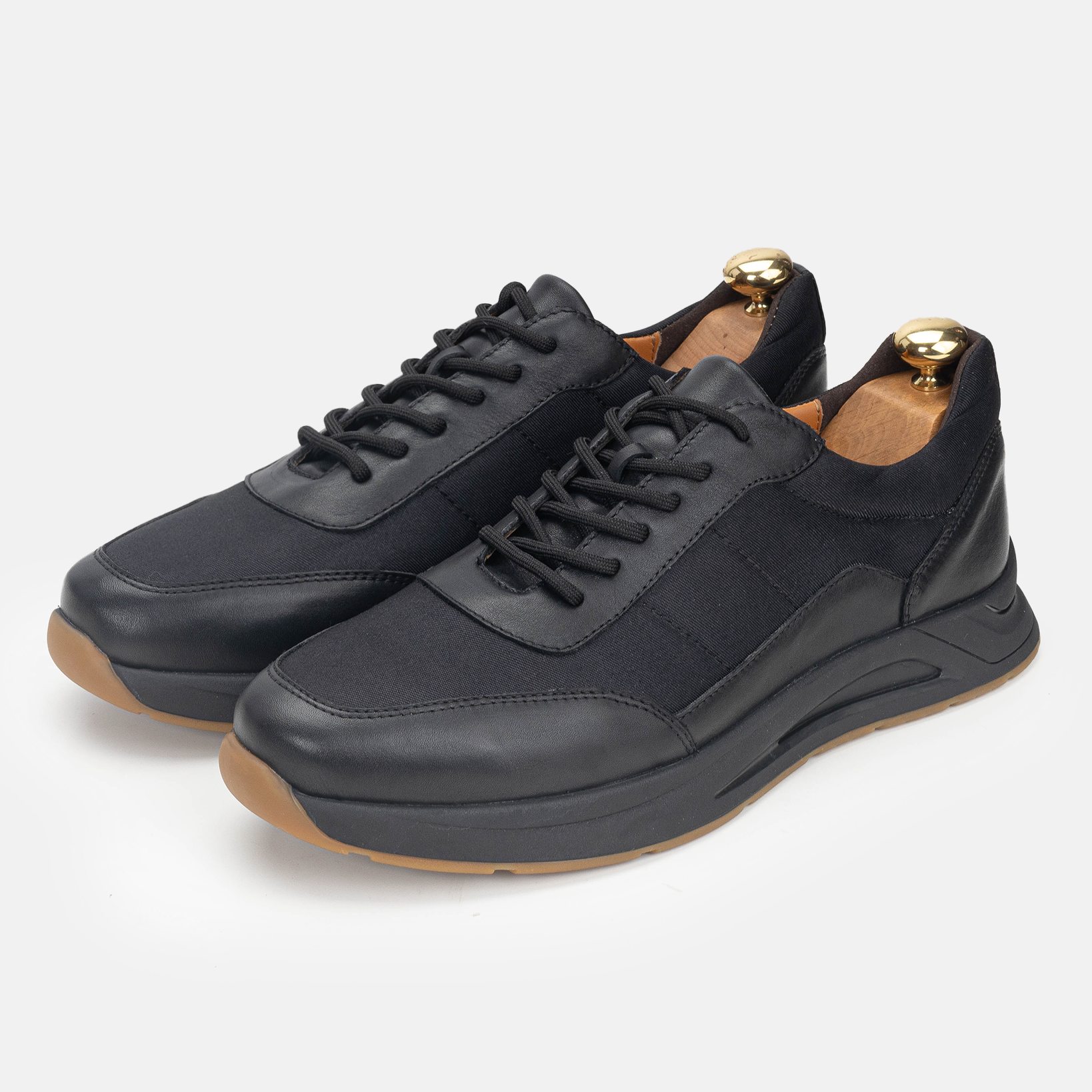 Volzak 3039 Black Leather Sneakers