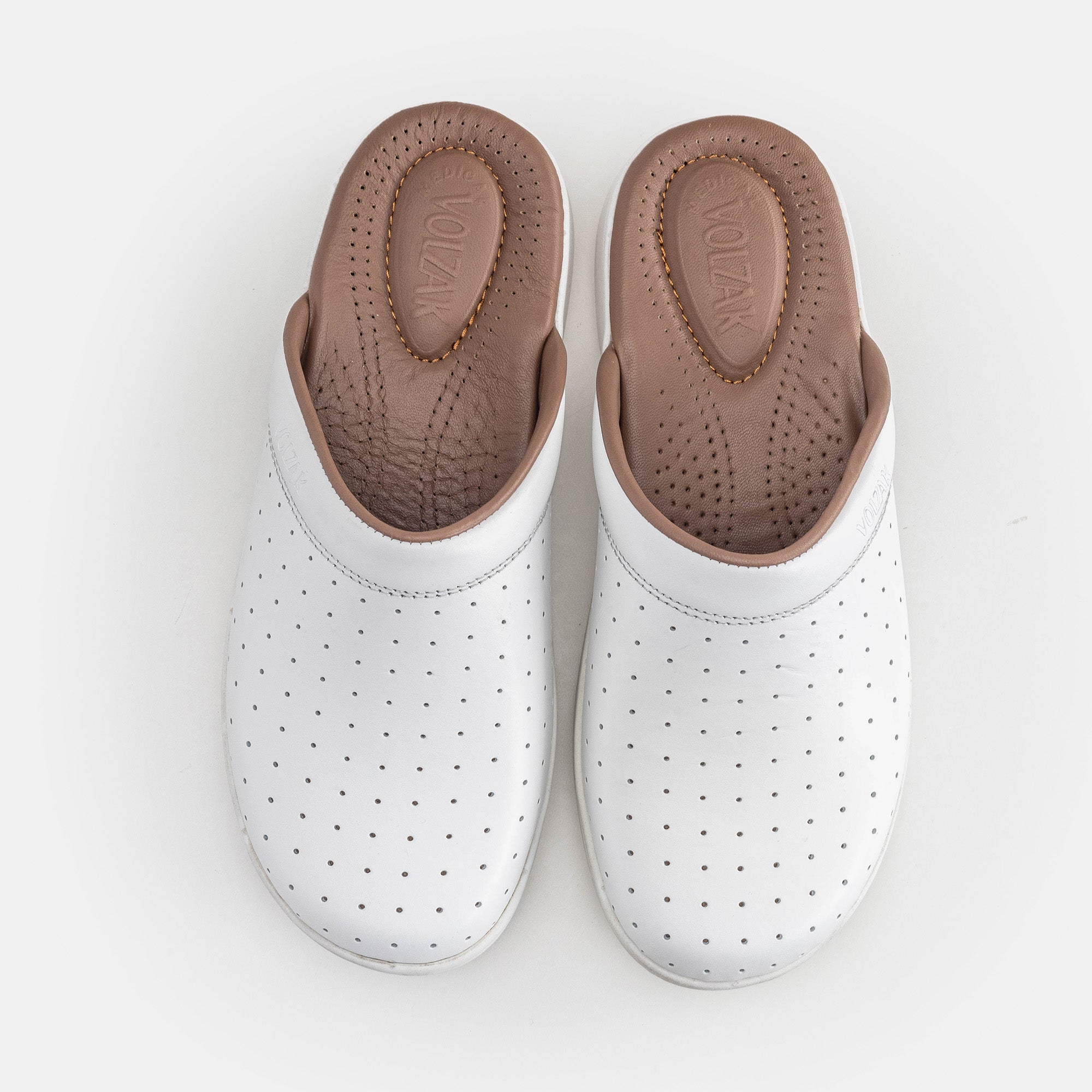 Volzak 015 Medical Leather Clog White