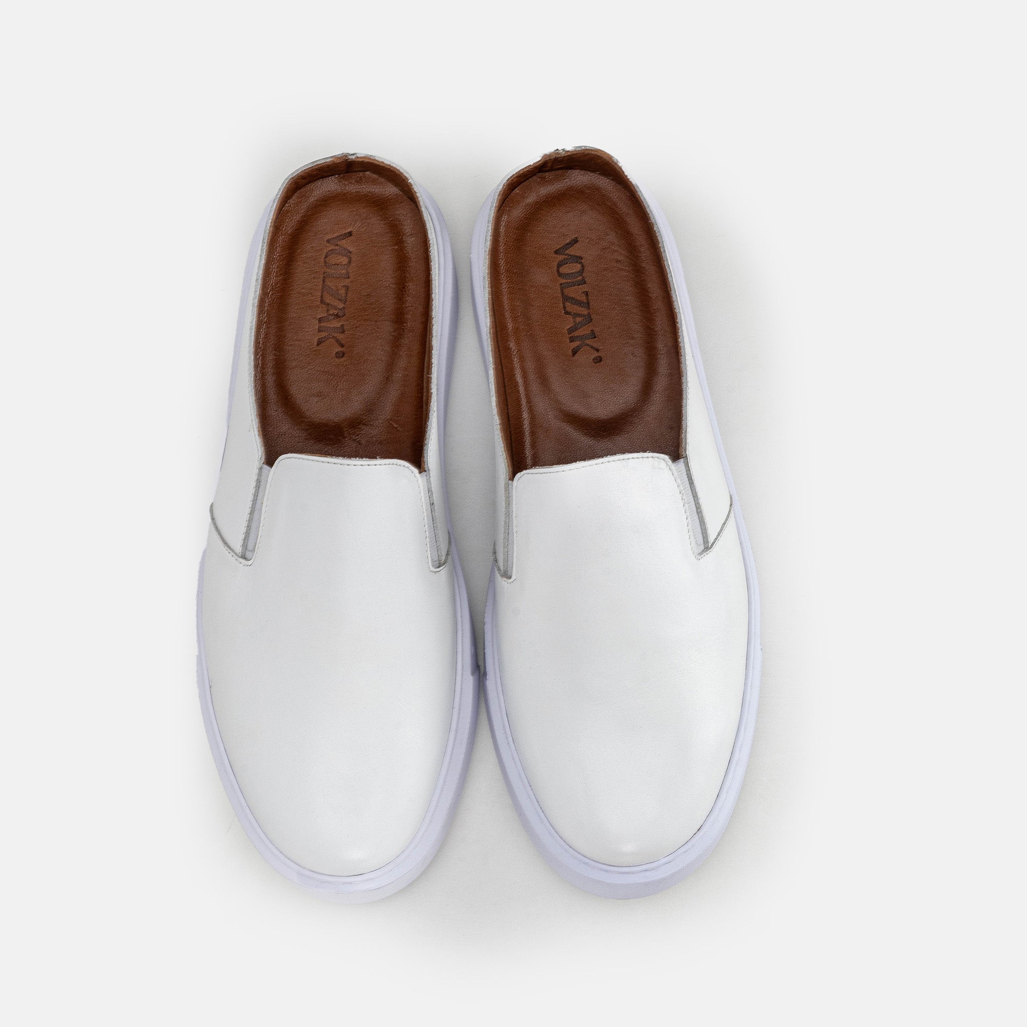Volzak 5329 Mule en cuir Blanc