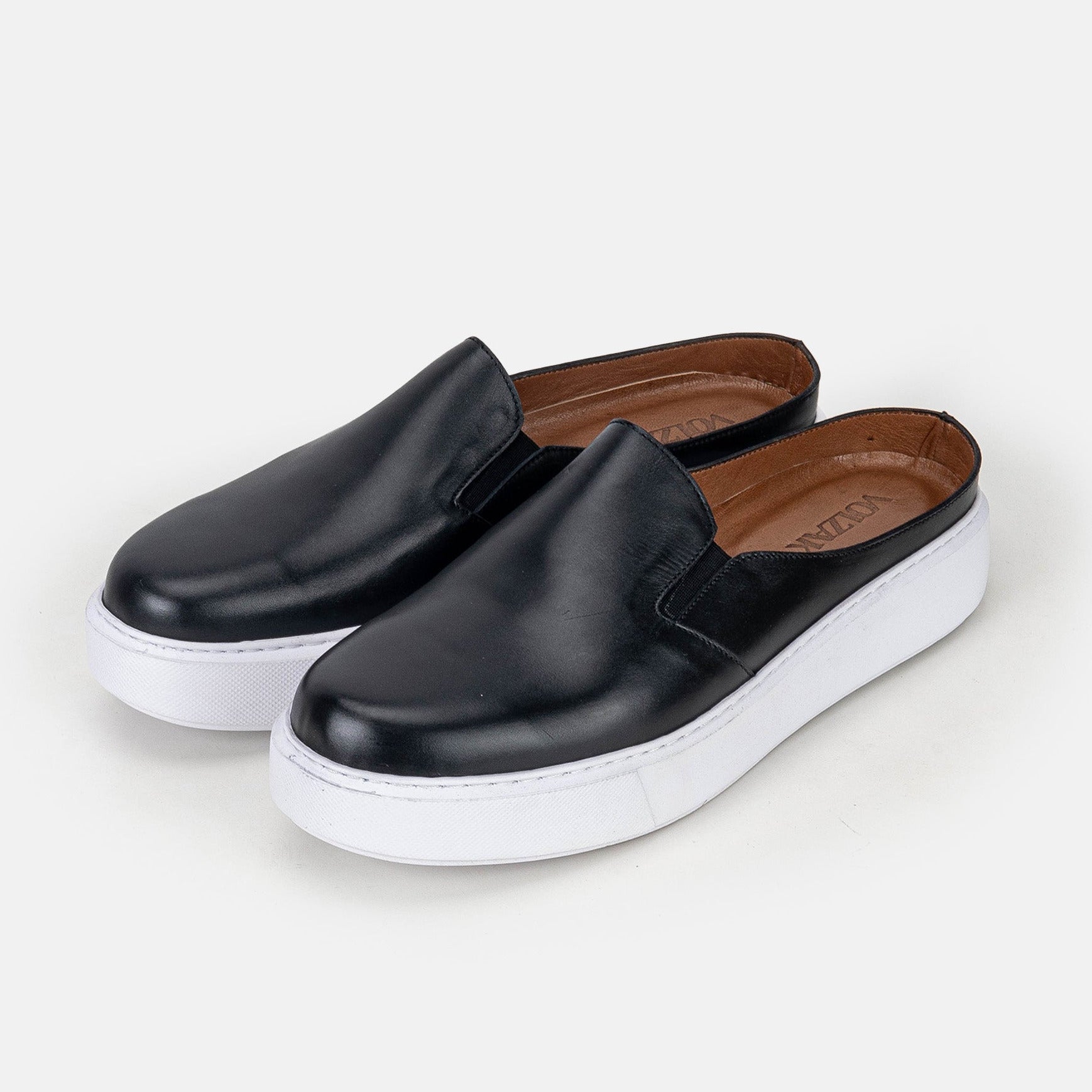 Volzak 5329 Mule en cuir Noir