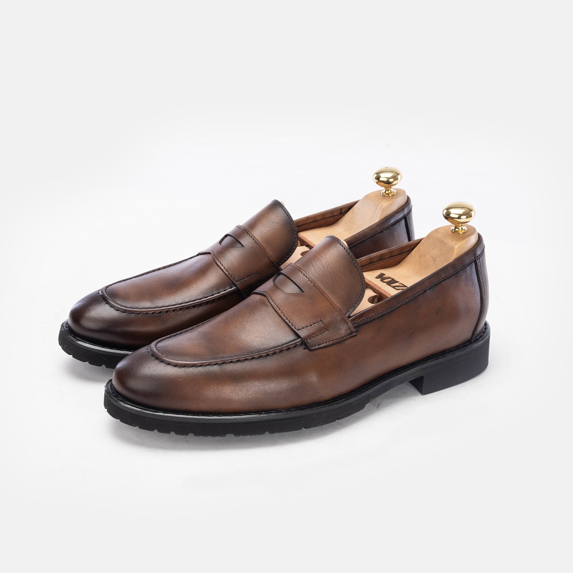 Volzak 5158 chaussure cuir marron vintage