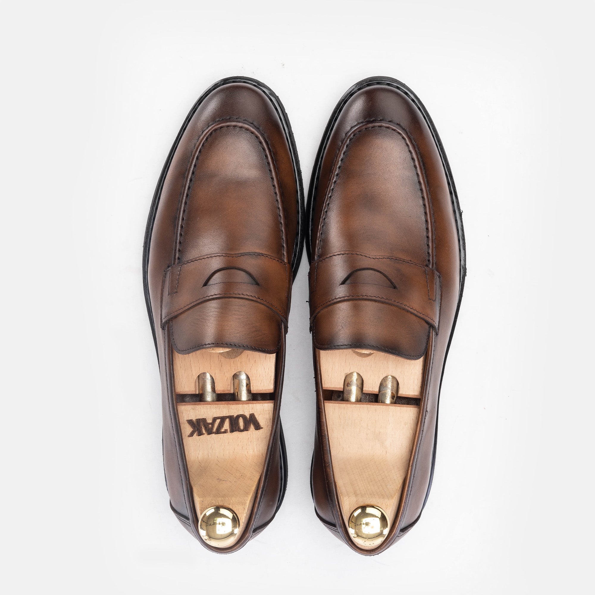 Volzak 5158 chaussure cuir marron vintage
