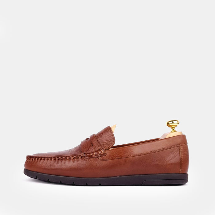 Volzak 099 Mocassin en cuir camel