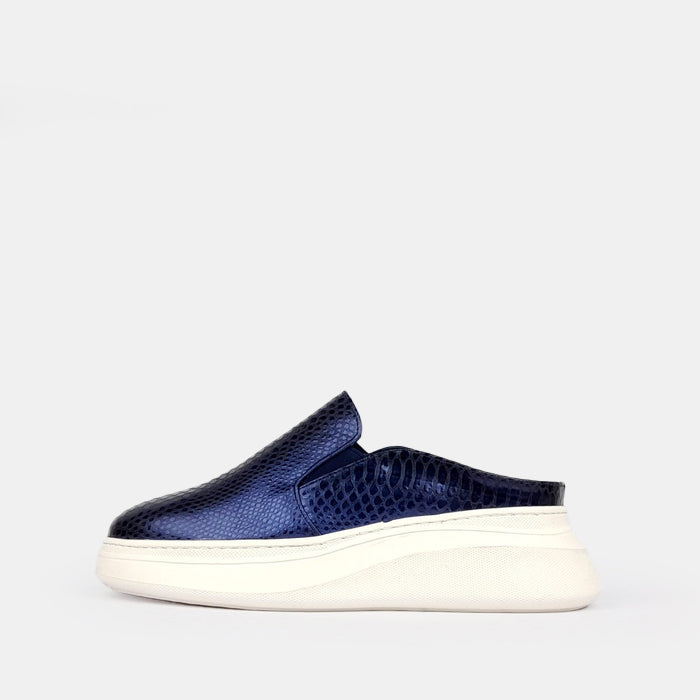 Volzak 02 Mule en cuir Bleu