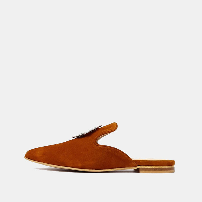 Volzak 96 Mule en daim Camel