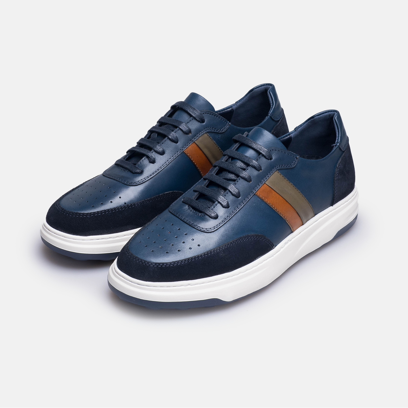 Volzak 7000 basket en cuir Bleu
