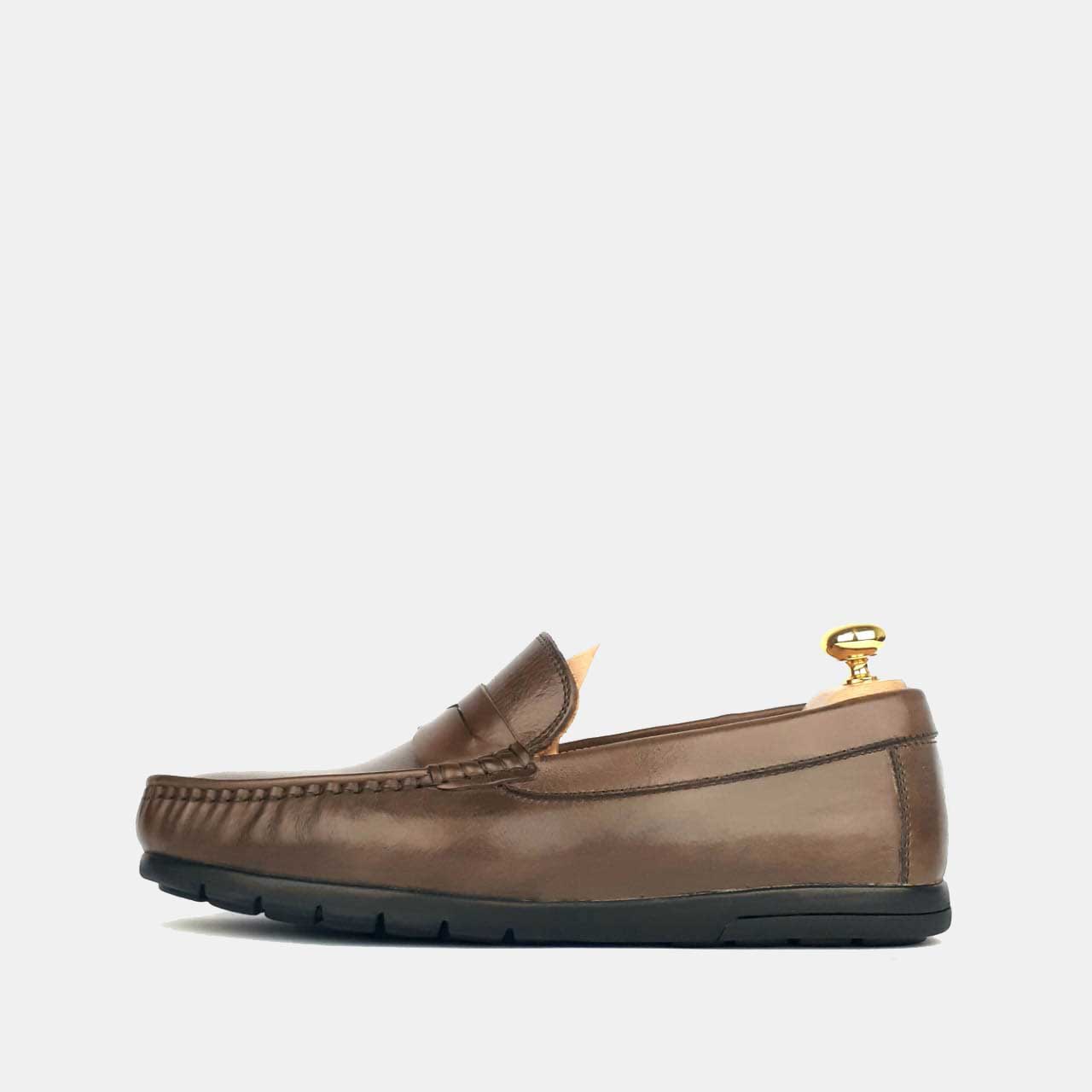 Volzak 100 Mocassin en cuir Marron vintage