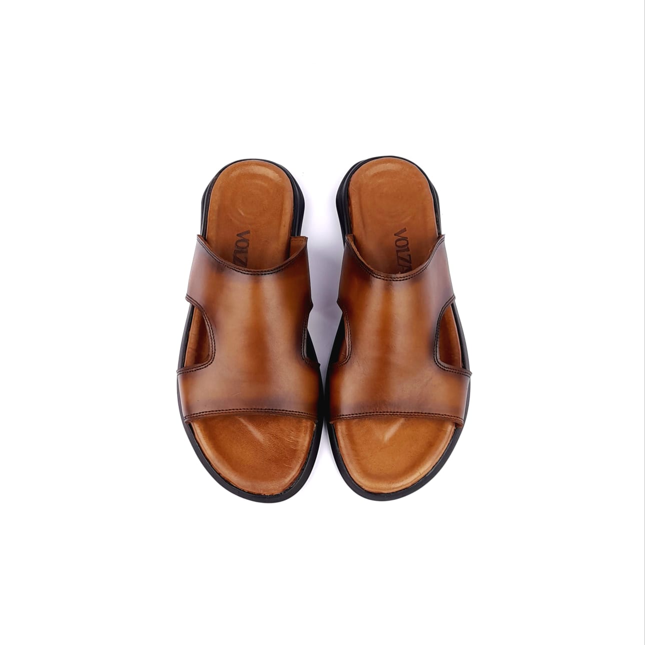 Volzak 5133 Sandale en cuir Marron vintage