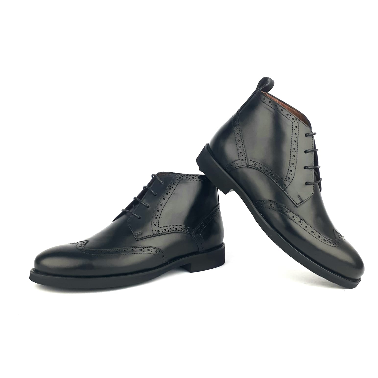 1290 Bottine en cuir noir