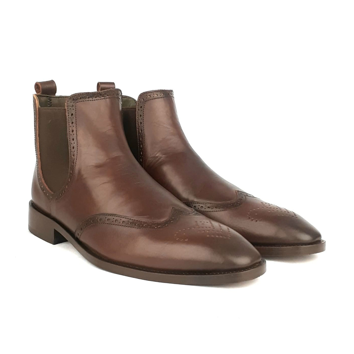 1142 Bottine en cuir marron