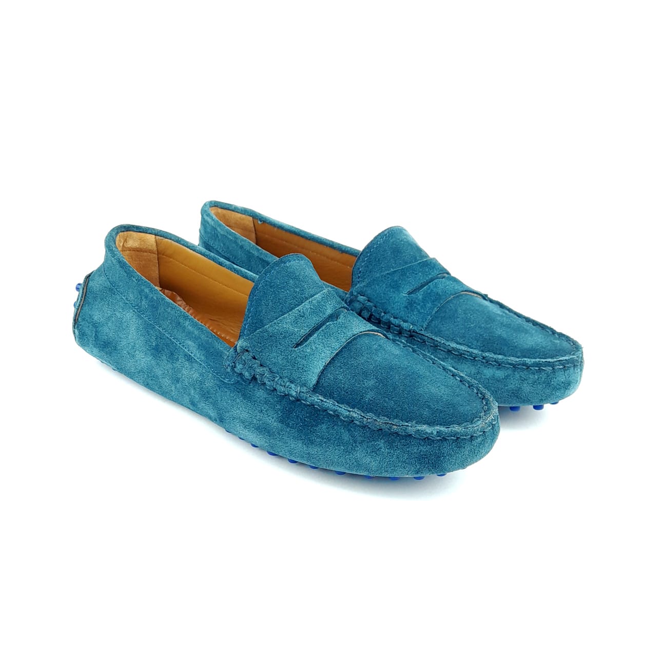 Volzak 3005 Mocassin en daim Bleu pétrole