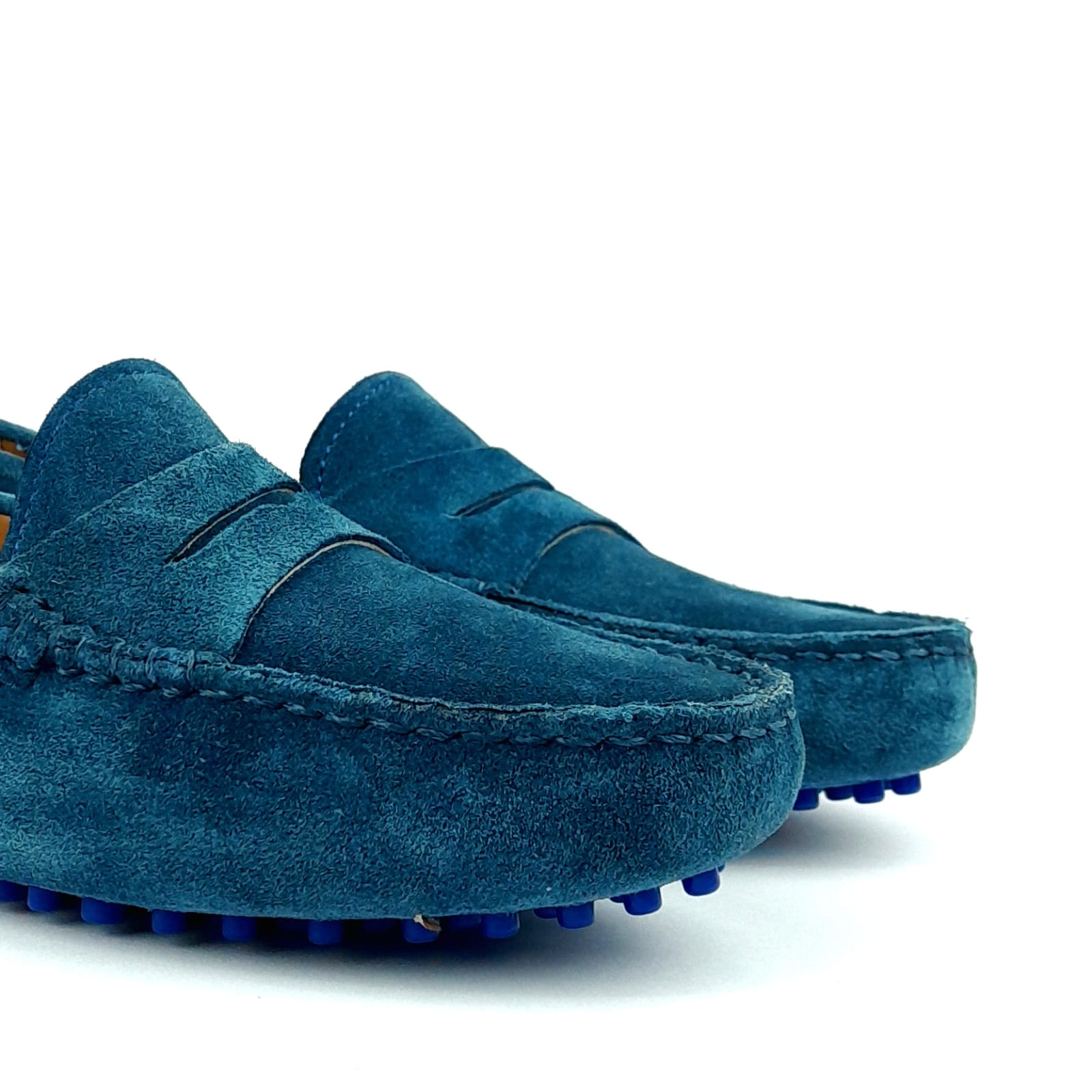 Volzak 3005 Mocassin en daim Bleu pétrole