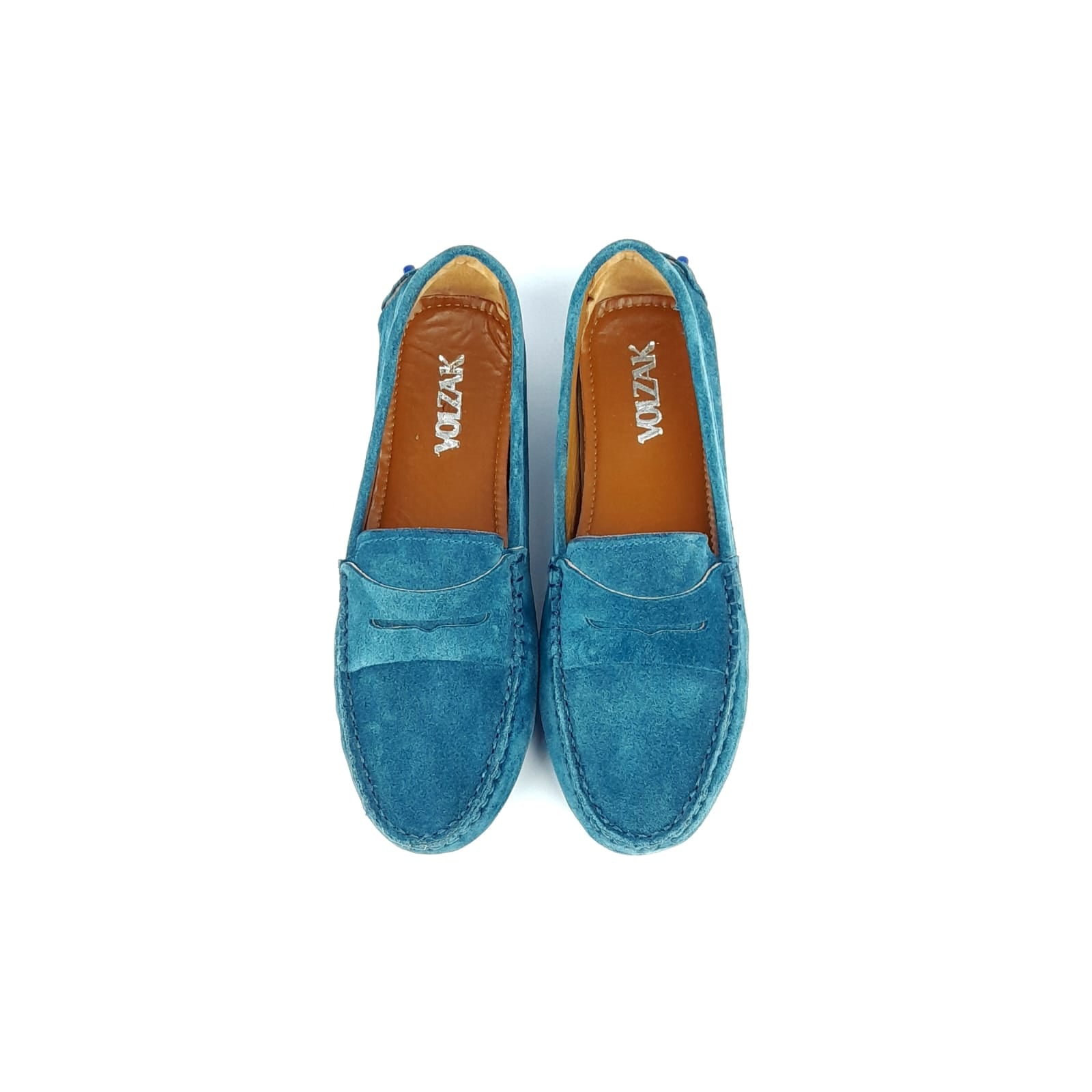 Volzak 3005 Mocassin en daim Bleu pétrole