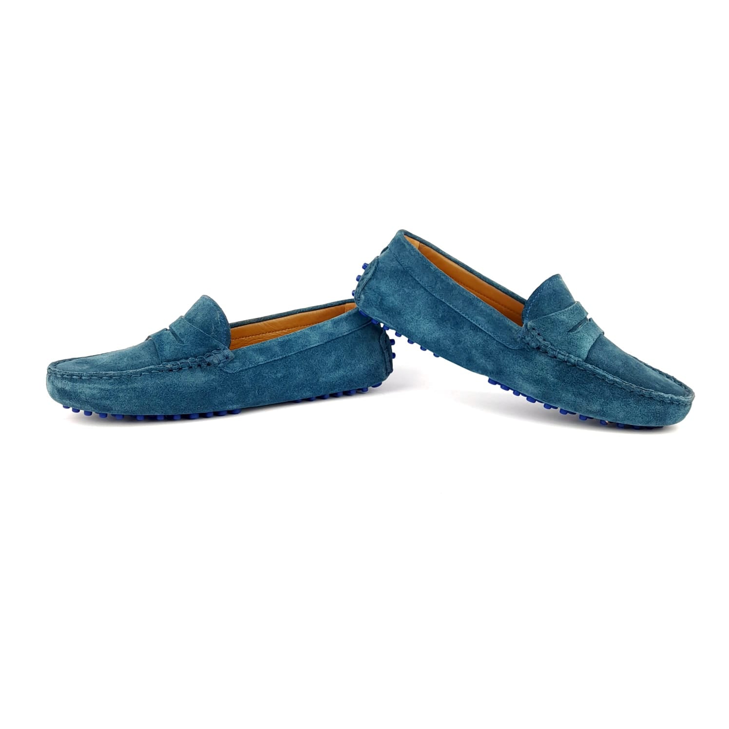 Volzak 3005 Mocassin en daim Bleu pétrole