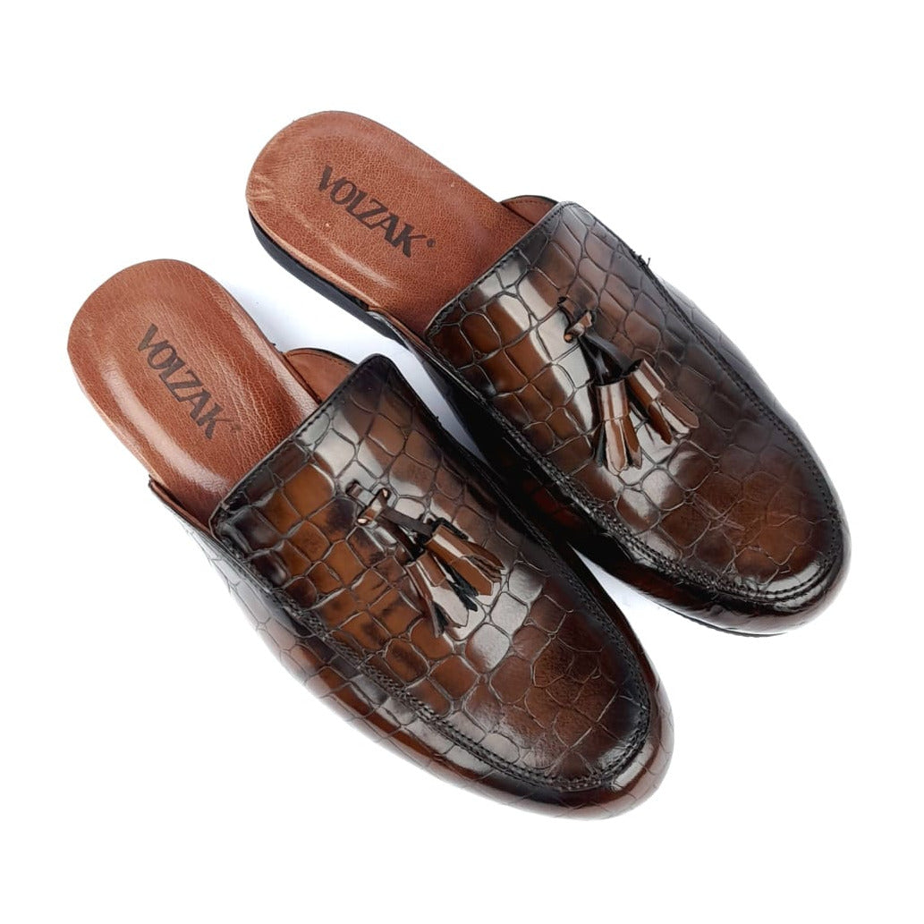 Volzak 5035 Vintage Brown Leather Mule